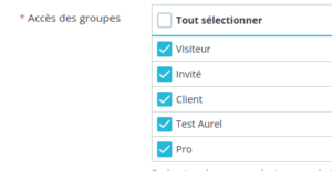 prestashop sélection groupe clients catégorie