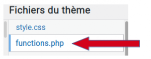 Wordpress éditer fichier functions.php