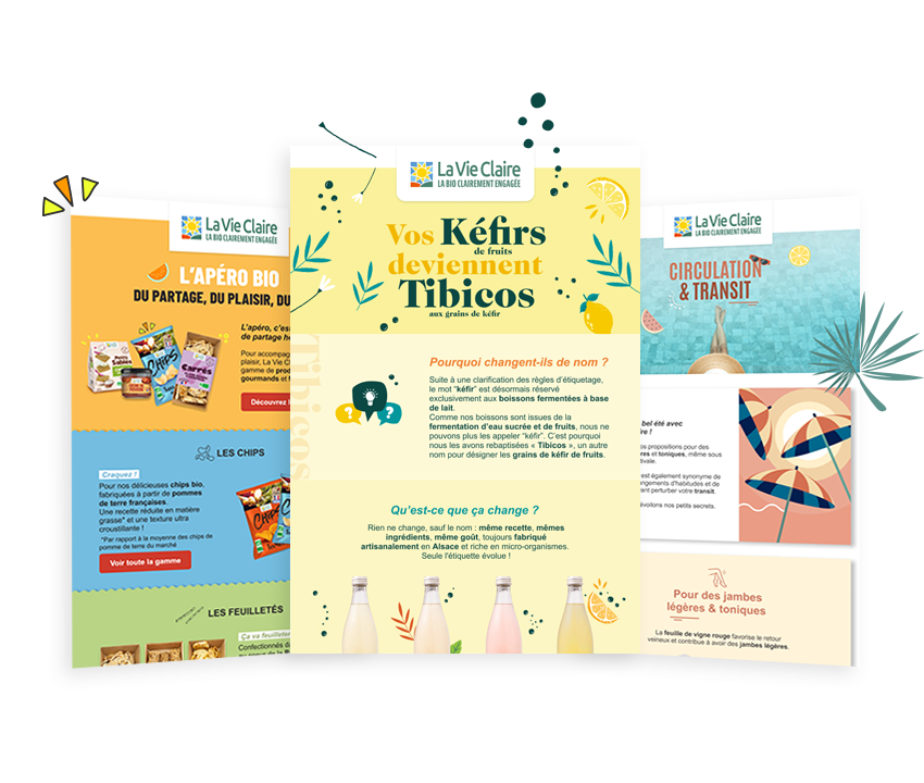 Mise en avant de newsletters pour La Vie Claire