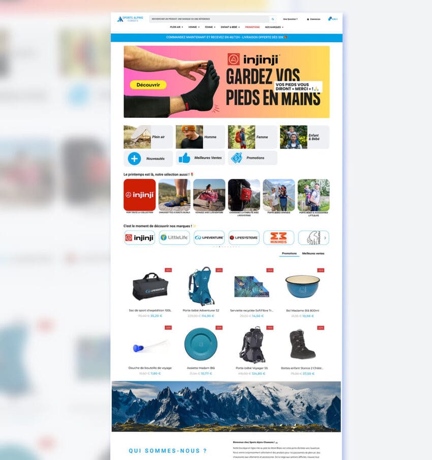 page d'accueil Sport Alpins Chamonix