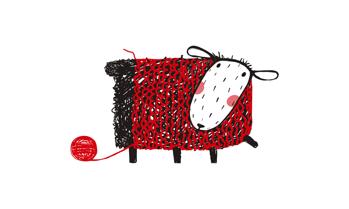 tendances graphiques - mouton et pelote de laine