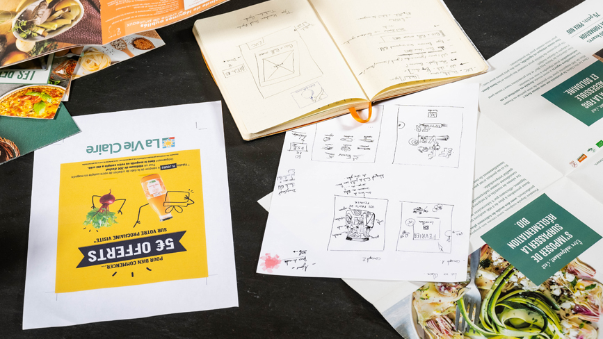 Image de différents supports de communication : affiche, flyer, brochure...